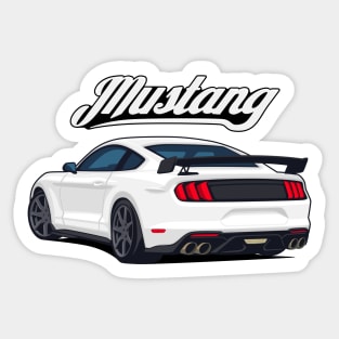 Rear Car Mustang white Sticker